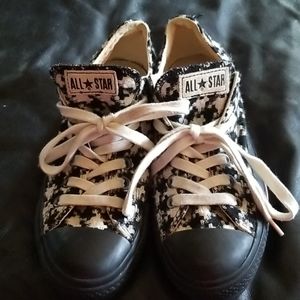 Vintage Convers black / white houndstooth sneakers
